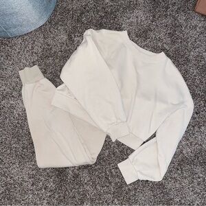 Beige Pants and Sweatshirt Set